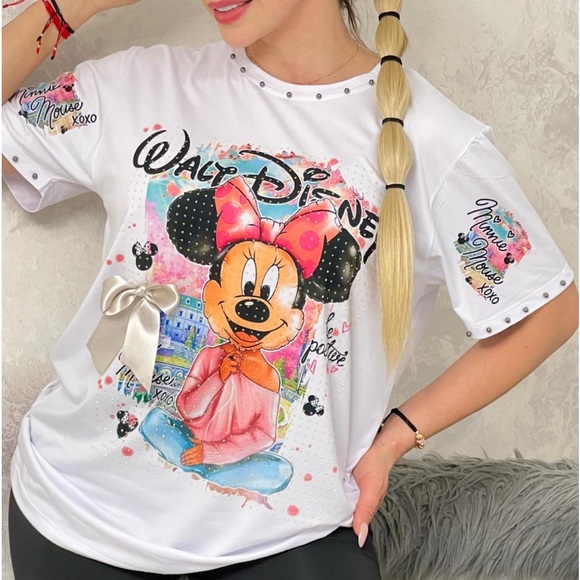 White Mickey Mouse Graphic T-Shirt - Picture 1 of 3
